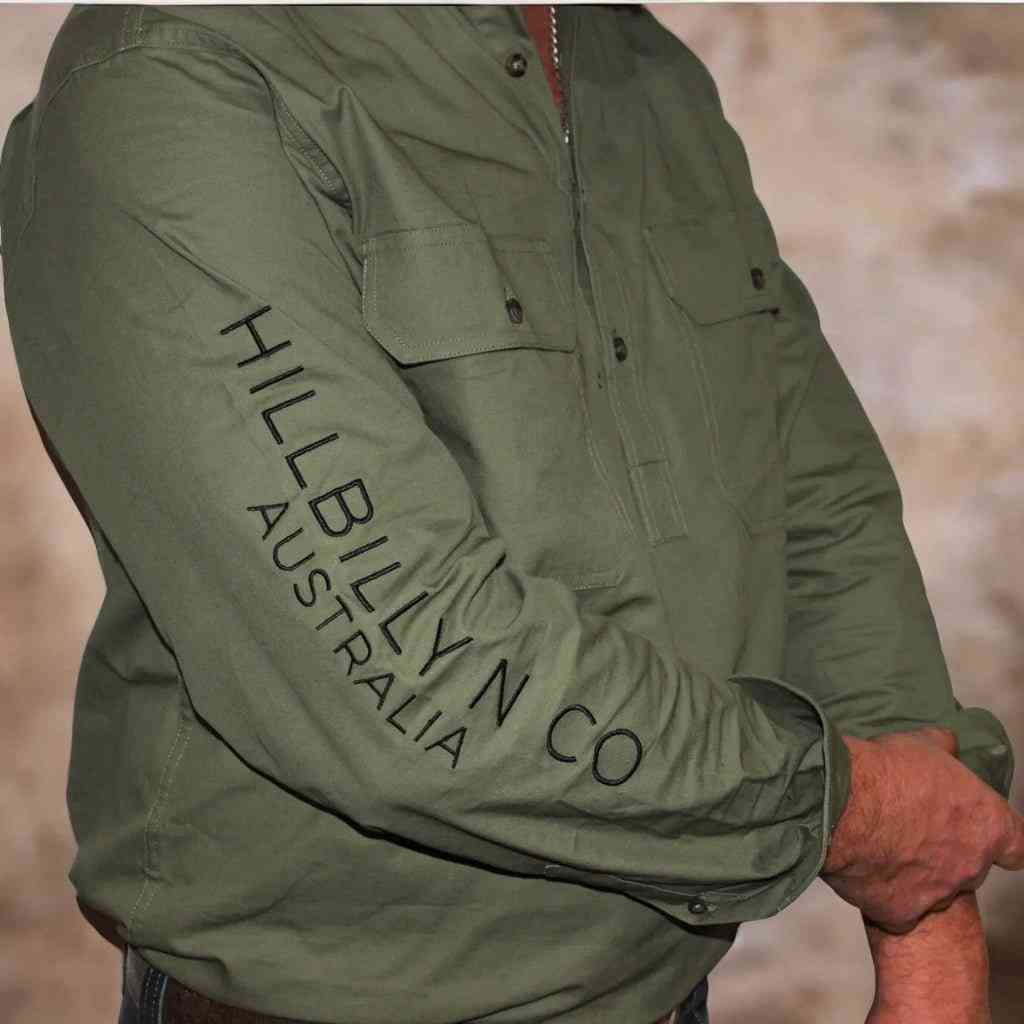 Men's Work Shirt - Olive Green - Work Shirt - Hillbilly N Co