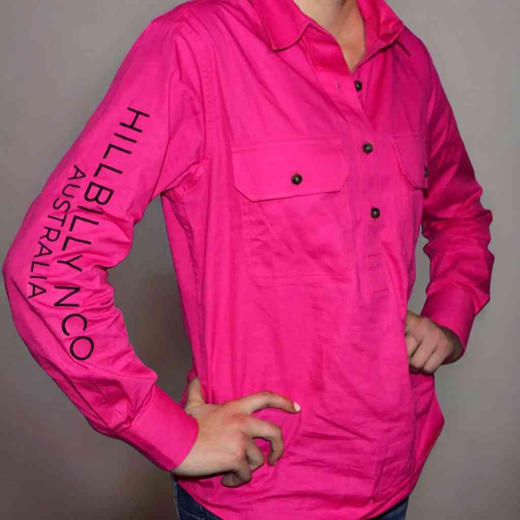 Womens Work Shirt - Pink - Work Shirt - Hillbilly N Co